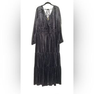 Black Velvet, Knox Rose, 2X, New With Tags, Floor Length, Long Sleeve, Dress